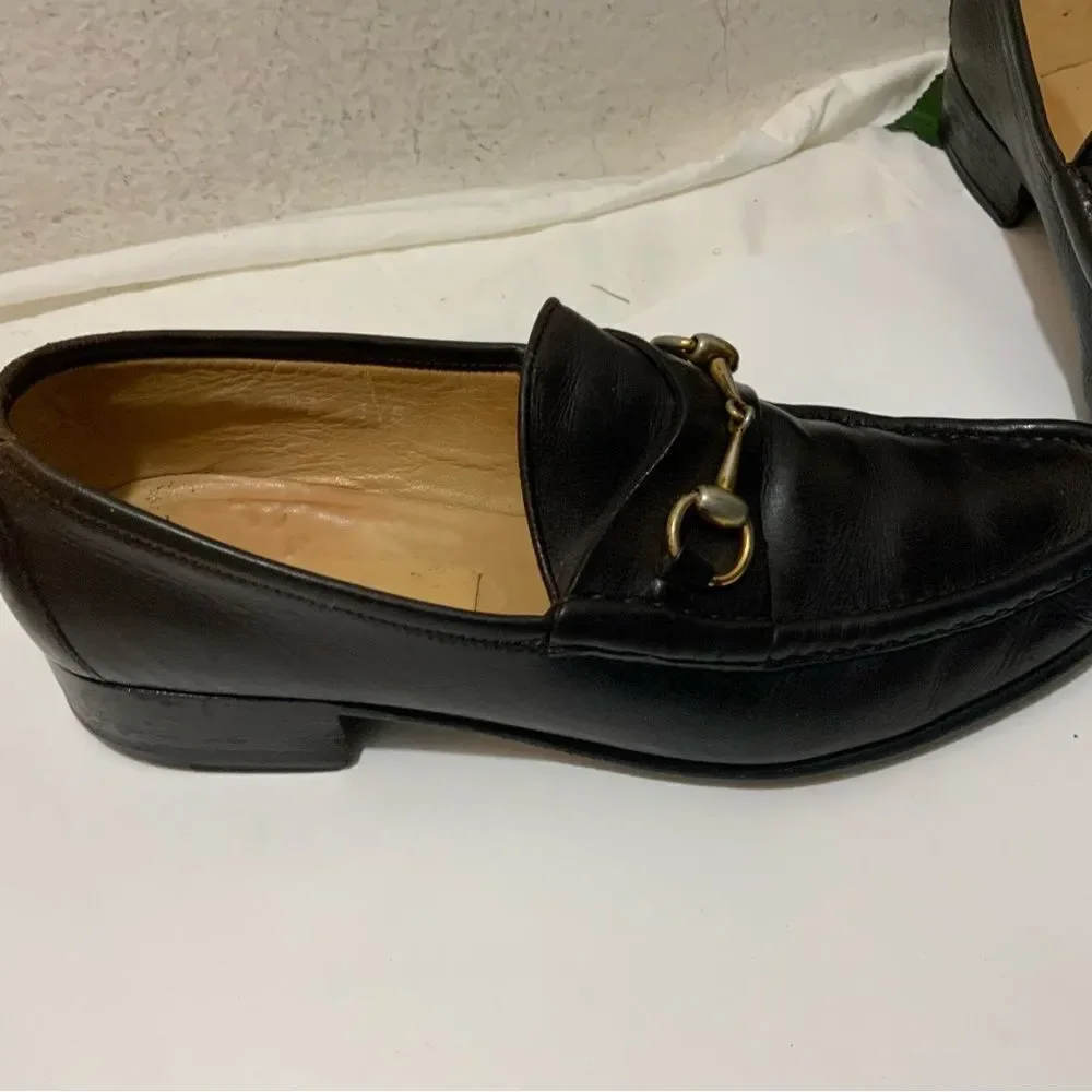 Vintage Gucci Classic Brown Leather Horsebit Loafers Men’s 43 1/2 S
